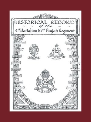 cover image of History of the 4th Battalion 16th Punjab Regiment